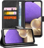 Samsung Galaxy A32 5G Hoesje - Book Case Leer Wallet Cover Portemonnee Pasjeshouder Hoes Zwart