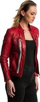 URBAN 5884 Tina veste de moto en cuir pour femme rouge 3XL