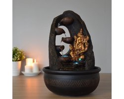 Fontein Bouddha Mystic Ganesh 40 cm hoog - interieur - fontein voor binnen - relaxeer - zen - waterornament - cadeau - geschenk - relatiegeschenk - kerst - nieuwjaar - origineel - lente - zomer - lentecollectie - zomercollectie - afkoeling – koelte