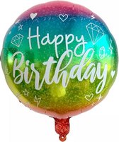 Ballon happy birthday regenboog 40 cm, kindercrea