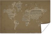 Poster Wereldkaart - Vintage - Krantenpapier - 180x120 cm XXL
