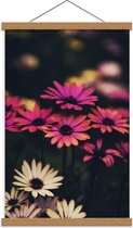 Schoolplaat – Roze/Witte Bloemen - 40x60cm Foto op Textielposter (Wanddecoratie op Schoolplaat)