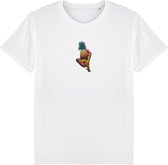 Pineapple Pizza Tshirt - Wit - Heren - Vrouw - Unisex - Large - 100% Organisch Katoen