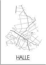 Halle Plattegrond poster B2 (50x70cm) - DesignClaud