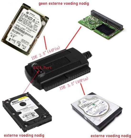 Câble adaptateur de convertisseur de HDD SATA / IDE 2,5 3,5