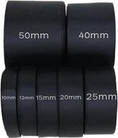 Allesvoordeliger Nylon band 12 mm breed - zwart - 10 meter