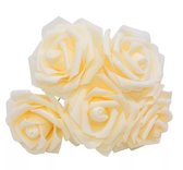 Home decoratie - foam bloemen - 10stuks - creme wit