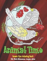 Animal Time - Grown-Ups Coloring Book - Elk, Mink, Rhinoceros, Cougar, other