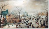 Graphic Message Schilderij op Canvas Winterlandschap met Schaatsers - Hendrick Avercamp - Print