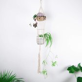 Plantenhanger - 125 cm - Katoen - Plantenpot - Hangpot - Hangende bloempot - Plantenhanger macrame - Plantenhanger binnen - Hangpotten - Plantenhangers