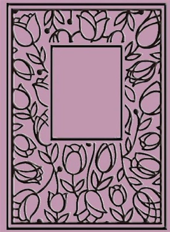 CTFD3051 Crafts too embossingfolder - tulip window - tulpen frame - rechthoek tulp - embossingmal 10 x 15 cm