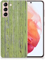 Cover Case Samsung Galaxy S21 Smartphone hoesje Green Wood
