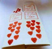 6 x klein Doos Hartjes Hart Love Valentijn  : Doosjes met autolockbodem (4 cm x 10 cm hoog)