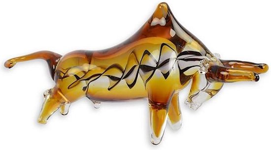 betreuren Kruiden Houden Glazen beeldje - stier - Murano stijl - glas - hoogte 19,5cm | bol.com