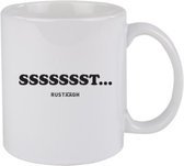 Sssst Rustaagh mok - kop - beker - koffie/thee - hoogglans wit- 295 ml - grappig - herkenbaar