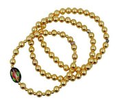 3 elastische Parel Armbanden Made With Pearls From Swarovski goud kleurig maat 18