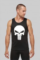 Tank top - heren - stringer - fitness - powerlifting - bodybuilding - punisher - medium