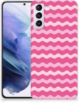 Bumper Hoesje Samsung Galaxy S21 Plus Smartphone hoesje Waves Pink