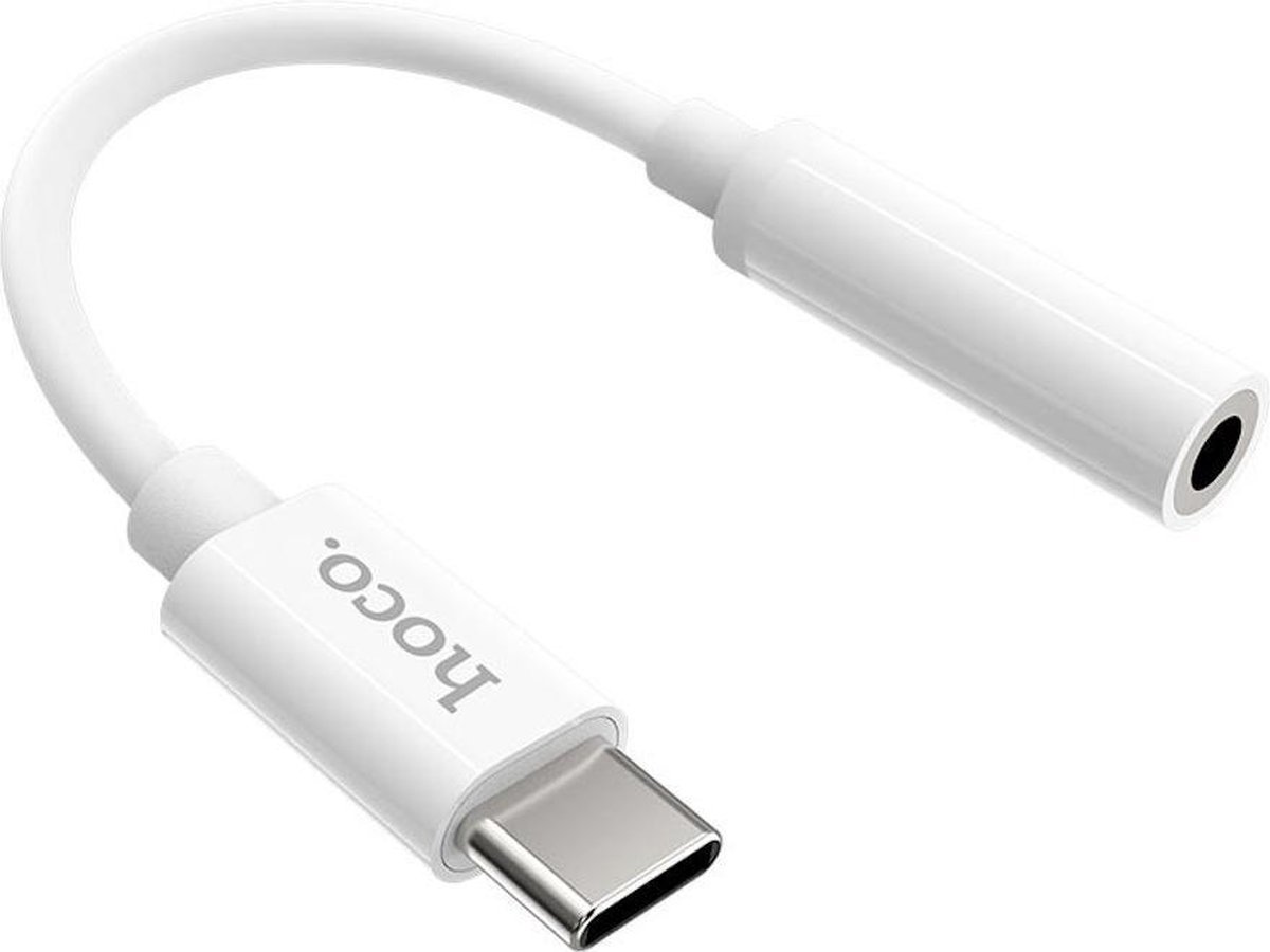 HOCO LS30 - USB-C naar 3.5mm Jack Adapter - Type-C Digital 3.5mm Audio Converter - Wit