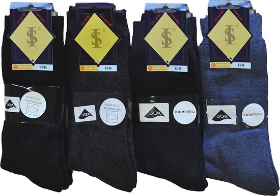 Intersocks 12 paar sokken met spons zool - volwassen unisex - 95% katoen - krimpvrij en naadloos - zwart maat 39/42