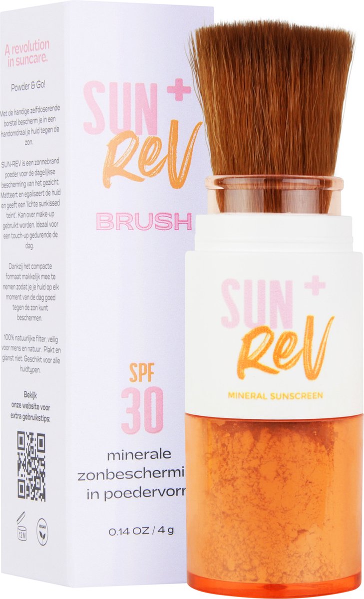 SUN-REV Minerale Zonnebrand Poeder Brush SPF30