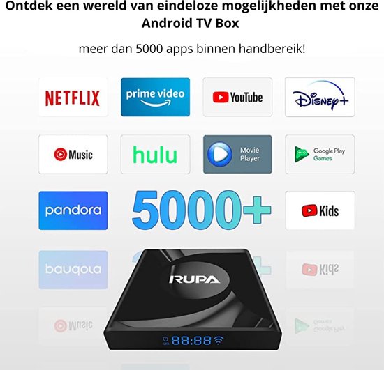 Android TV Box 4K with Chromecast, Smart TV Streaming Box, WiFi & Bluetooth, Google Assistant, Support for Netflix, Multimedia Player, IPTV-enabled
