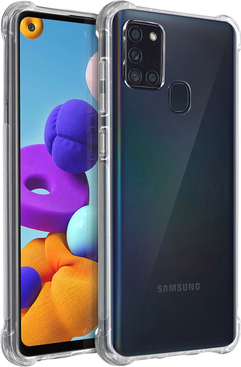 Geschikt voor Samsung Galaxy A21s Hoesje Bumperhoeken soepel Siliconen Akashi Transparant