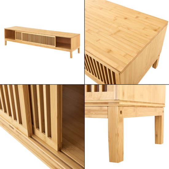 Meuble TV Videbæk bambou 140x40x38 cm