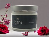 BAM kaarsen - geurkaarsen wilde rozen - 60 branduren per kaars - op basis van zonnebloemwas - cadeau - vegan - wild roses