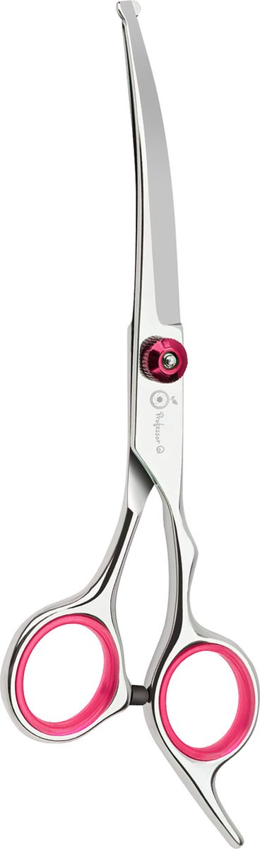 Professionele Hondenschaar - Trimschaar Ergonomisch Krom - Vachtverzorging Pootverzorging voor Langharige Honden - Roze