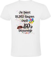 Je bent 18,262 dagen oud! Heren T-shirt - 50 jaar - verjaardag - 50e verjaardag - verjaardagsshirt - feest - sarah - abraham - jarig