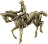 Behave - Broche - Sierspeld - Paard - Ruiter - Goud kleur - 4 cm