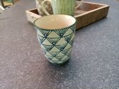 Floz Design mug sans anse - tasse motif géométrique - commerce équitable et estampillé à la main - 300 ml