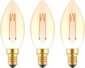 Proventa LED Filament lamp E14 - ⌀ 35 mm - Dimbaar - Warm wit - 3 x Vintage LED kaarslamp