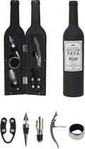 Wijnkist incl. 5 accessoires - kleur zwart