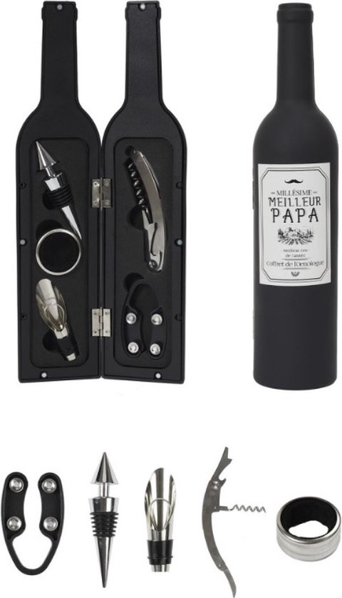 Coffret Vin 5 Accessoires 32cm Noir - COOK CONCEPT - KV7392 