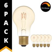 Proventa LED Filament lamp E27 - ⌀ 60 mm - Dimbaar - Warm wit - 6 pack Vintage lampen