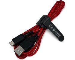 Cablebee USB oplader / laadkabel geschikt voor Nintendo 3DS / DSi / 2DS - Lengte 1.5 meter - Rood