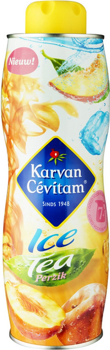 Karcvan Cevitam Limonadesiroop ice tea perzik 600 ml