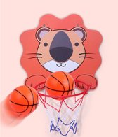 Basketbal set leeuw - basketring met leeuw hoofdbord - inclusief bal pomp en ophangsysteem - basketballen door het hele huis - compact op te ruimen - basketbal kind