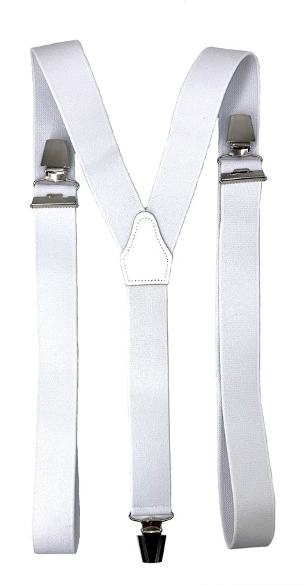 Bretels Wit met brede extra sterke stevige Clips