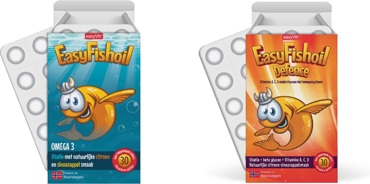 Goedkoopste EasyFishoil - Omega 3 voordeelpakket voor kinderen - EasyFishoil Kids EasyFishoil Defence