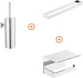 Toilet accessoires set Chroom design met beugel