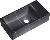 Fontein Mia 40.5x20x10.5cm marmerlook zwart rechts zonder kraangat