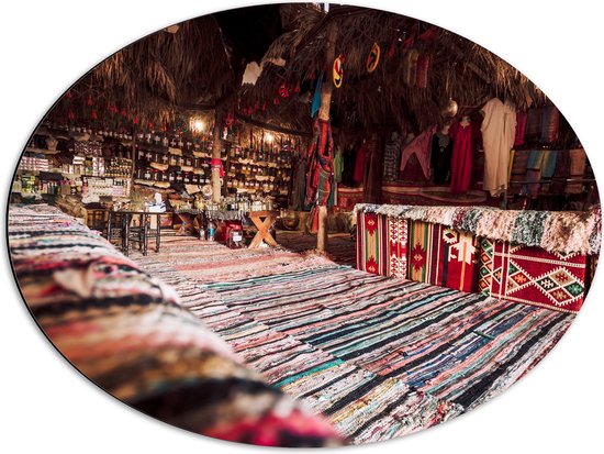 Dibond Ovaal - Traditionele Markt in Egypte - 68x51 cm Foto op Ovaal (Met Ophangsysteem)