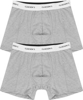 Claesen's Basics normale lengte boxer (2-pack) - heren boxer - grijs - Maat: XXL