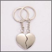 EPIN BV | Porte-clés en forme de coeur | Porte-clés de l'amitié | Saint-Valentin | Fête des mères | Couple | 2 parties | Argent