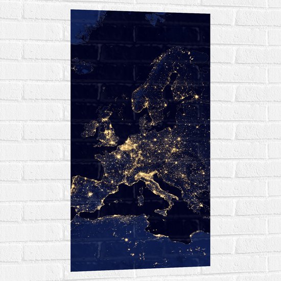 Muursticker - Kaart van Europa - 50x100 cm Foto op Muursticker