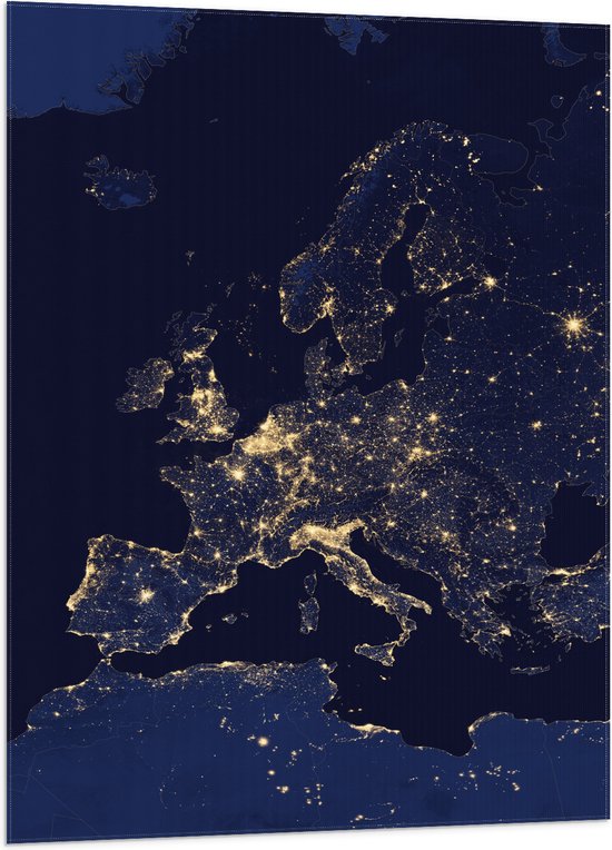 Vlag - Kaart van Europa - 70x105 cm Foto op Polyester Vlag