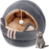 Rond, zacht pluche, anti-angst wollig hondenbed, donut comfortabel hondenbed, groten-kattenbed met capuchon, 40 cm